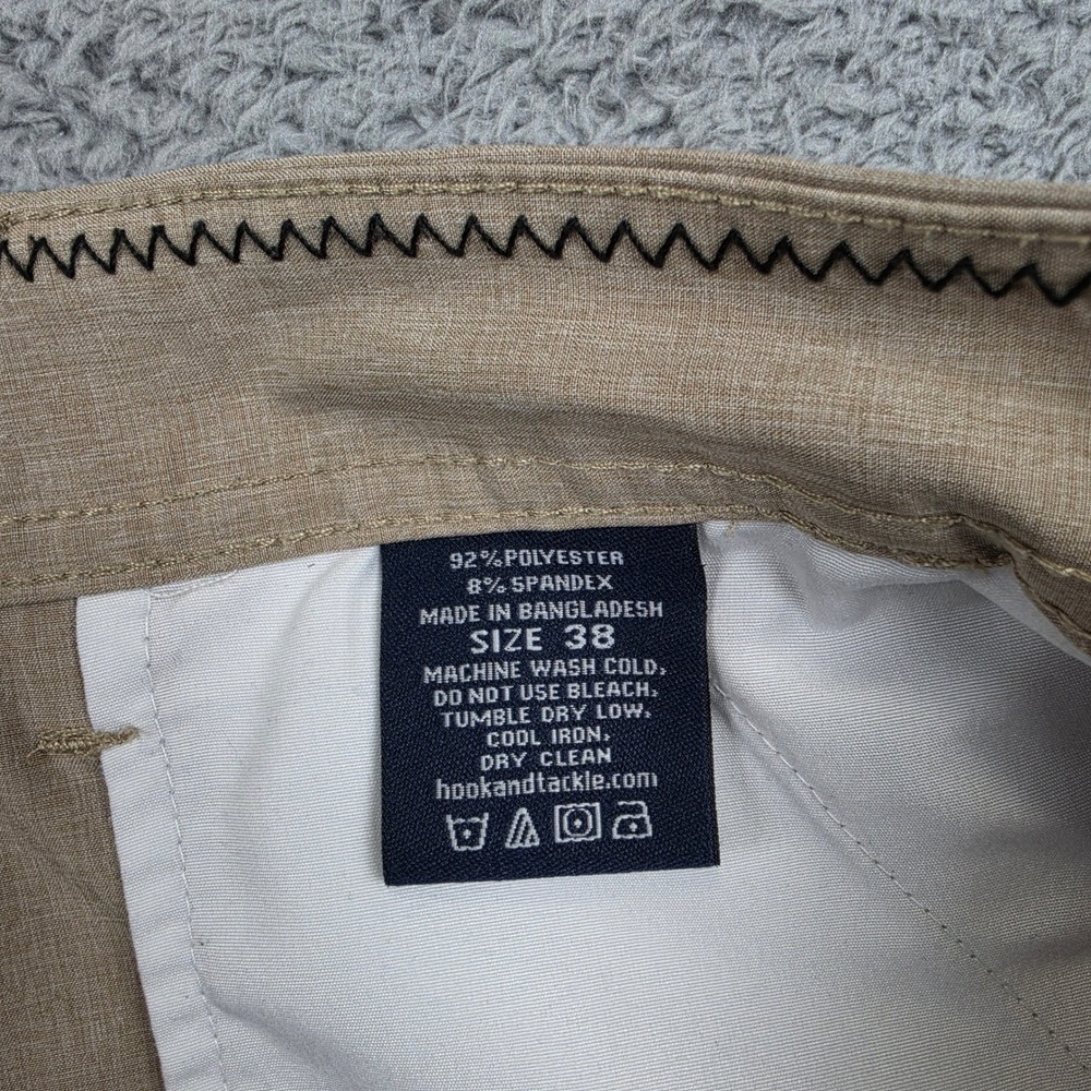 Hook & Tackle Hybrid Shorts Mens 38 Tan Hi-Tide Performance Fishing Stretch 8in - Picture 5 of 10